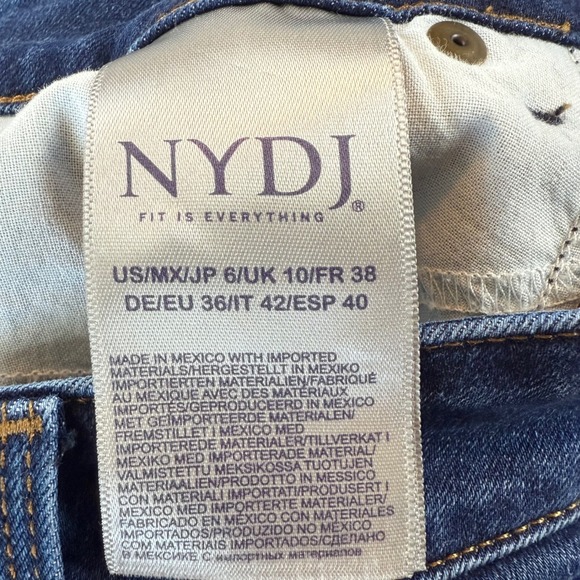 NYDJ Marilyn Straight Leg Jeans Womens 6 Mid Rise Lift Tuck Denim Blue Indigo - Picture 4 of 10
